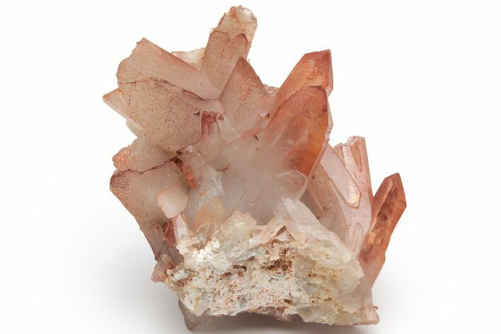 Natural Red Quartz Crystal Cluster - Morocco #218979